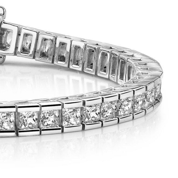 Lali Princess Cut Channel Set Tennis Bracelet  4.1 - Picture 3 of 7